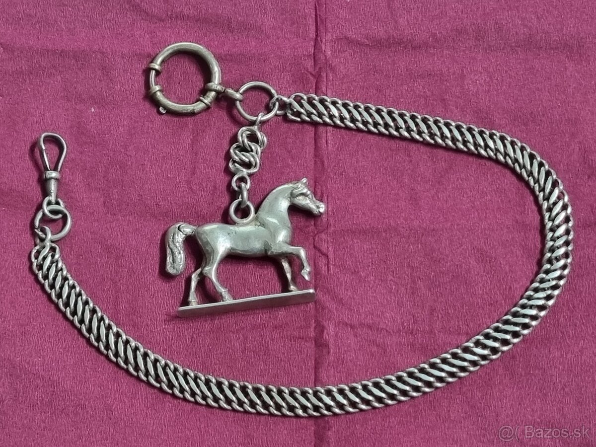 Strieborná retiazka,na vreckové hodinky.