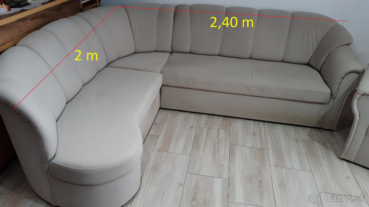 Evelina - Rohova rozkladacia sedacia súprava