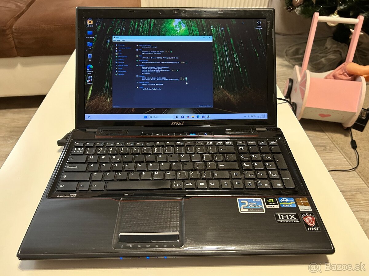 Herný MSI GE60 Apache i7,8gb ram,GTX 660m,2xSSD,Fhd LCD