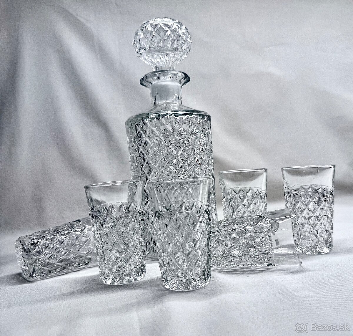 Retro Whisky Karafa dekanter +6 poharov (nepoužívané)