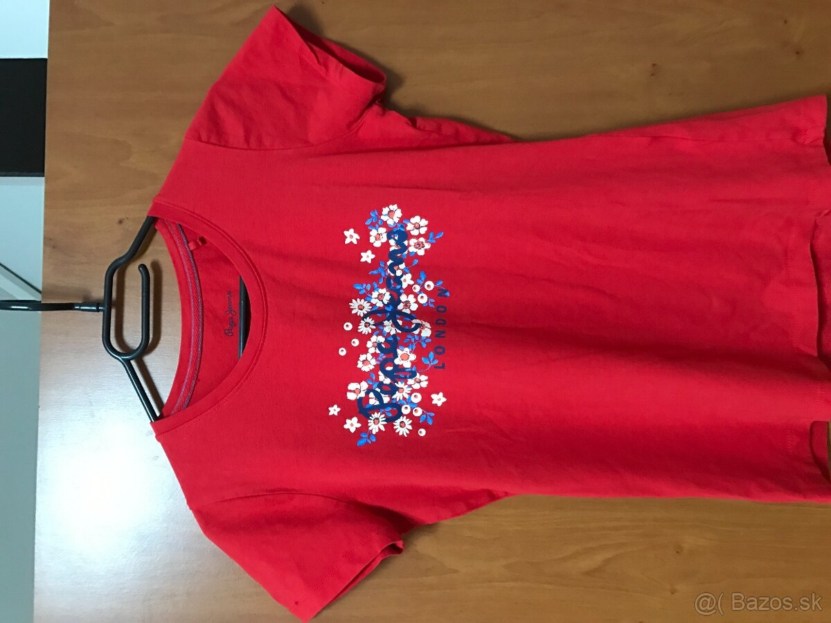 PEPE jeans originál Red damske tricko S
