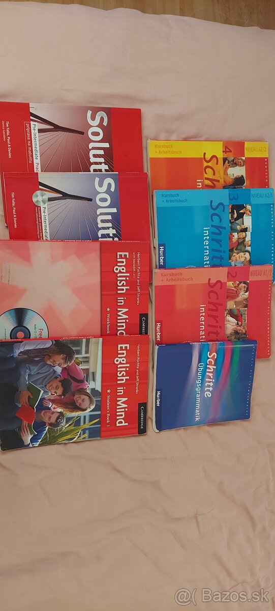 Učebnice solutions, english in mind, schritte