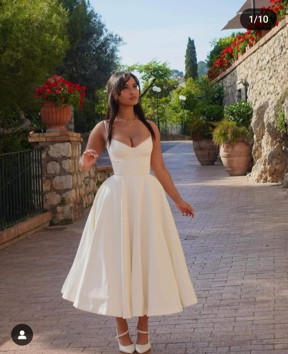 Mademoiselle White Tulle Midi Dress