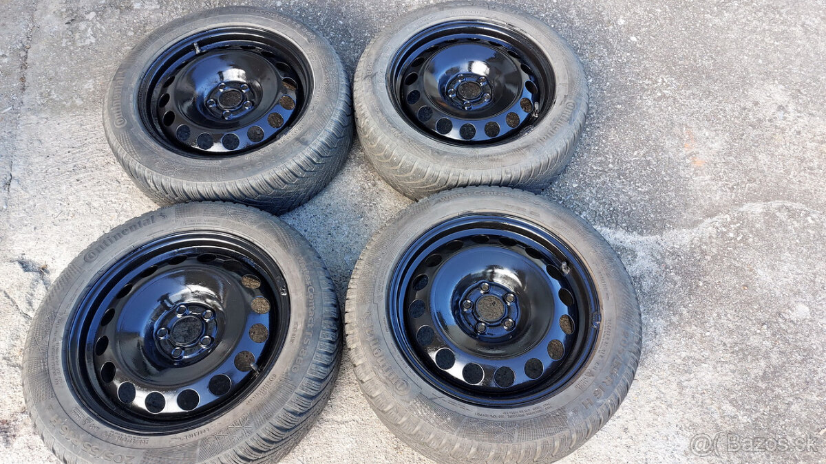 Zimné pneu Continental 205/55 R16 na plech. diskoch
