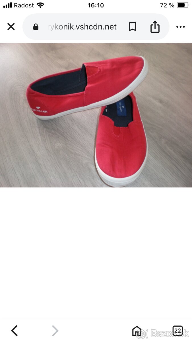 Slip-on tenisky Tom Tailor, veľ.37