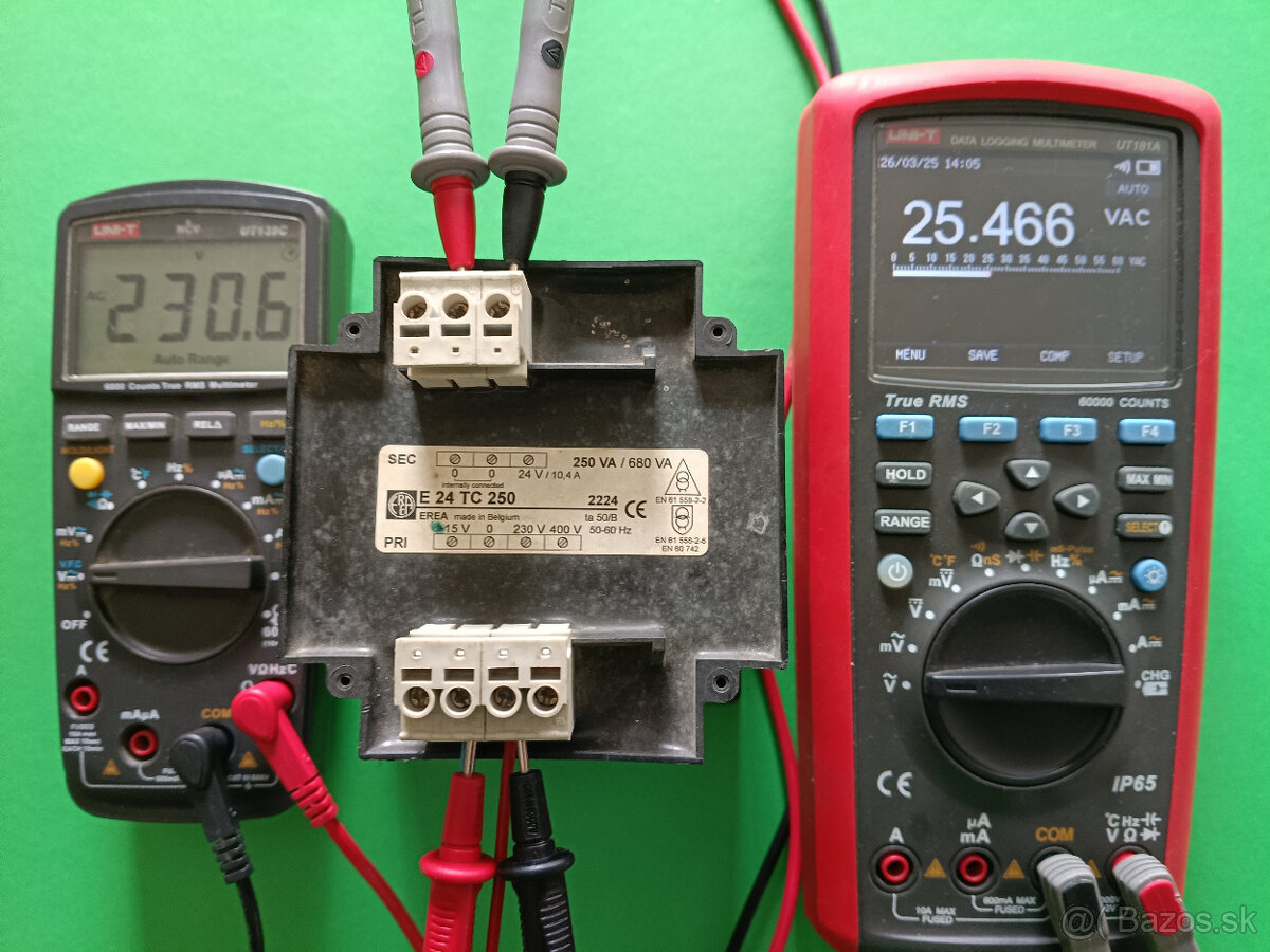 Predám transformátor 15V, 230V, 400V/ 24V, 10,4A, 250VA