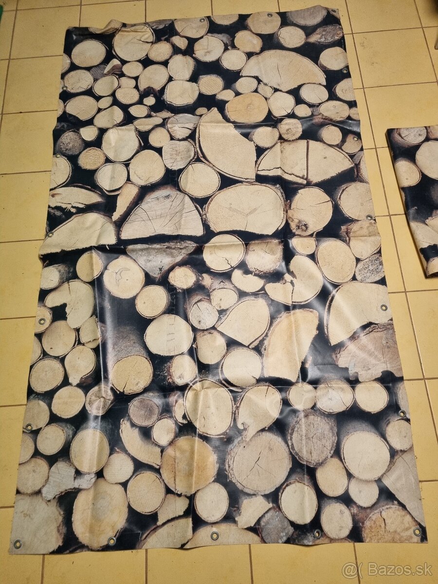 Odolná plachta s okami - imitácia dreva