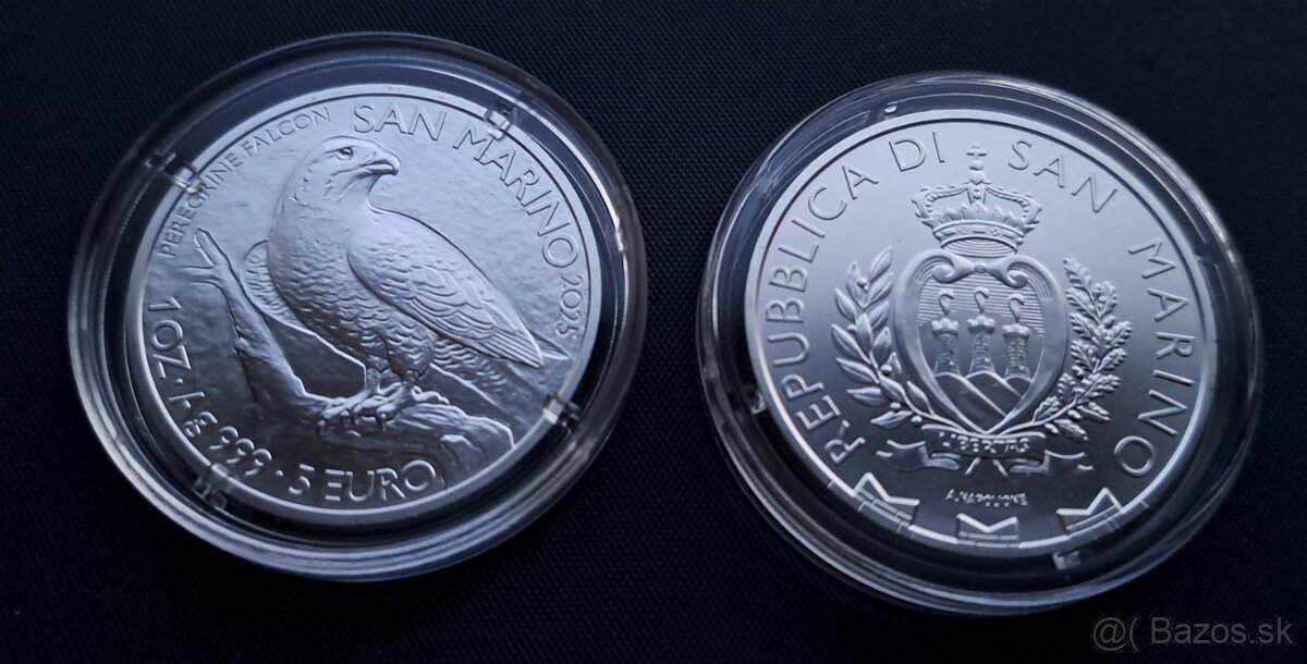 San Marino 1oz 2024-2025 Falcon investicne striebro