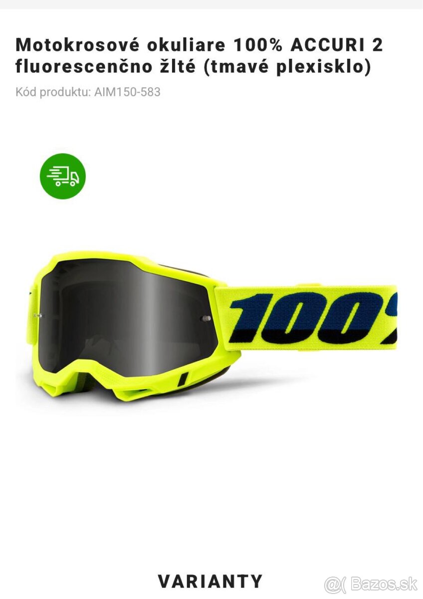 Motokrosové okuliare 100%