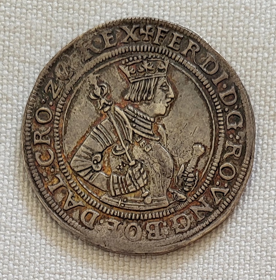 Strieborný 1/2 toliar Ferdinand I., bez letopočtu, Hall