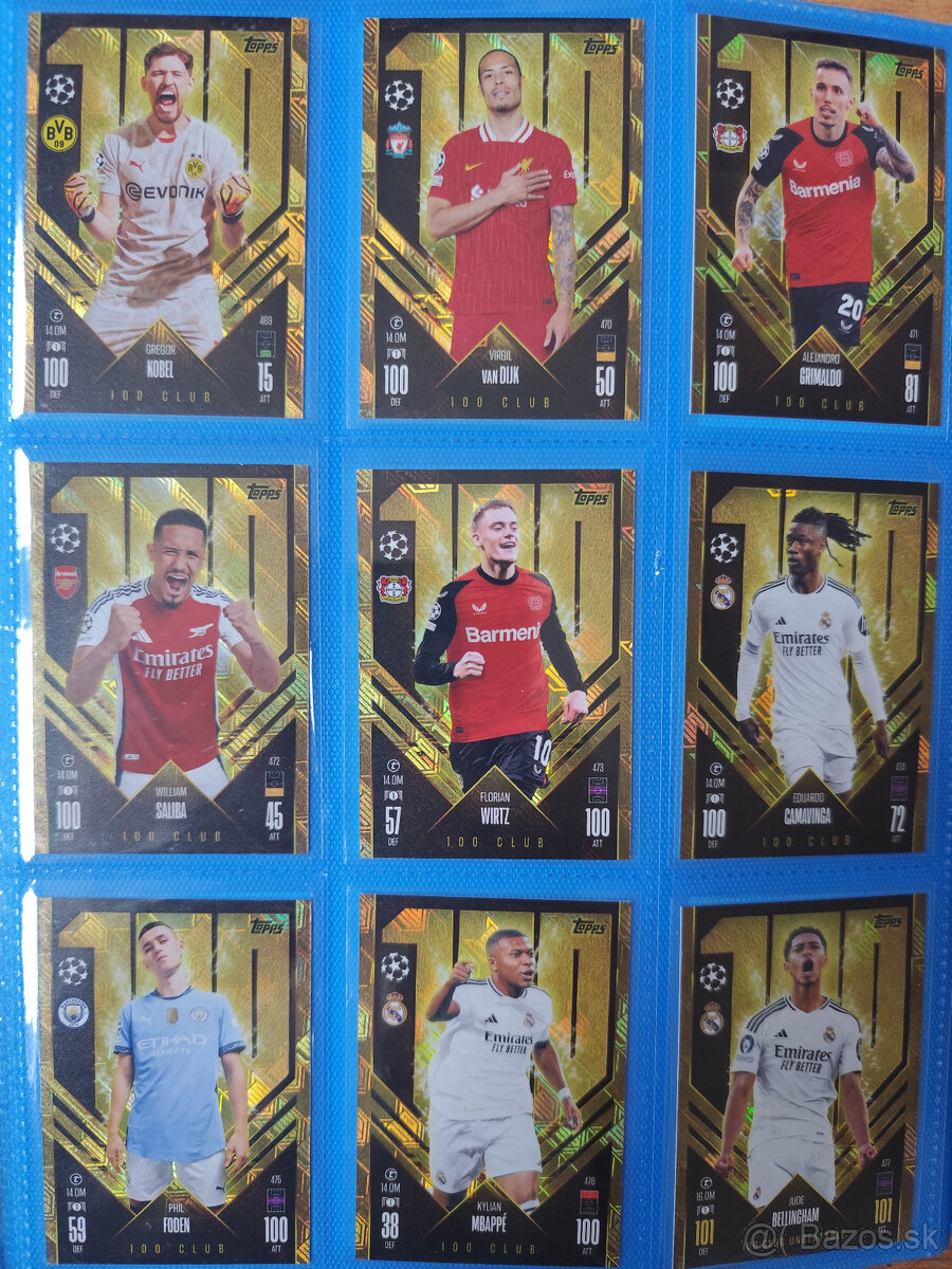 Futbalové kartičky Match Attax 2024/25 - 100 Club