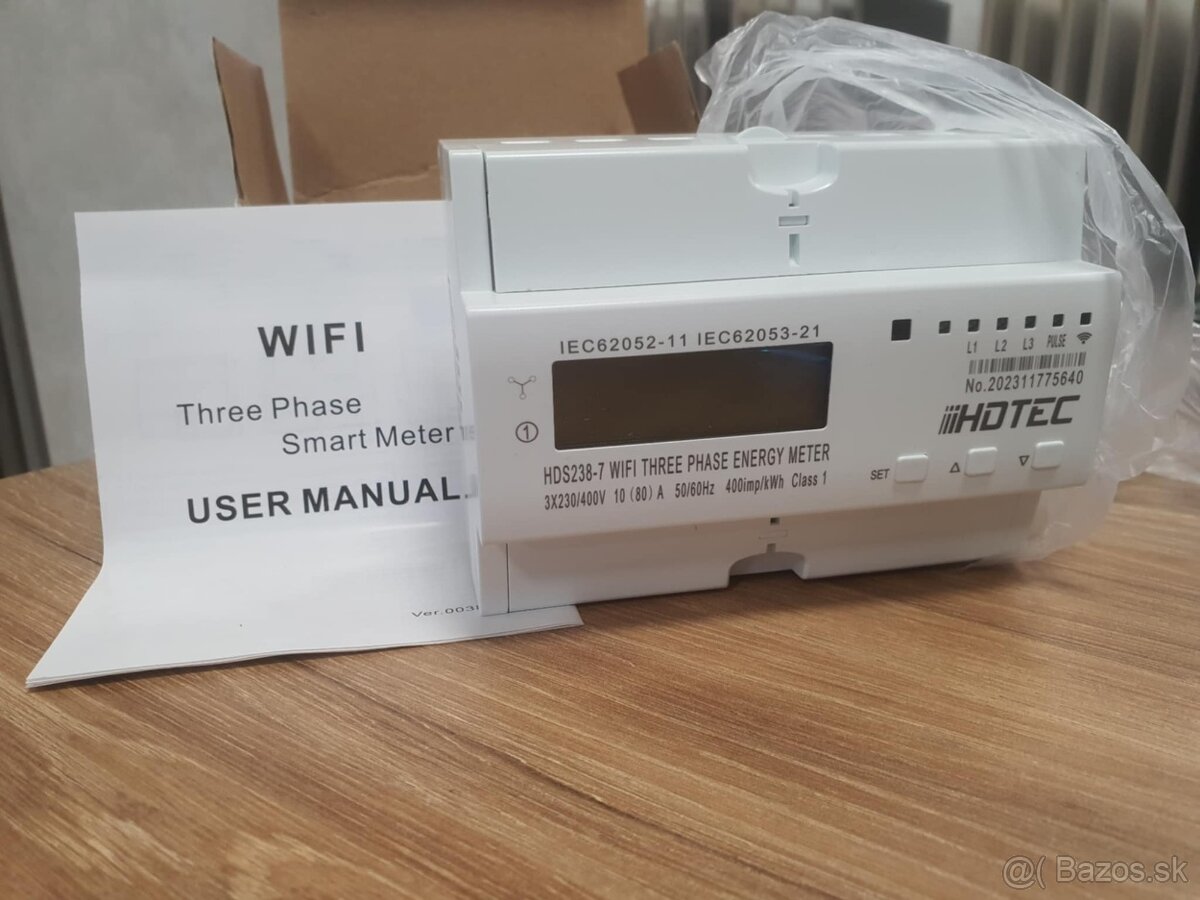 Trojfázový elektromer HDS238-7 WiFi Tuya 3F