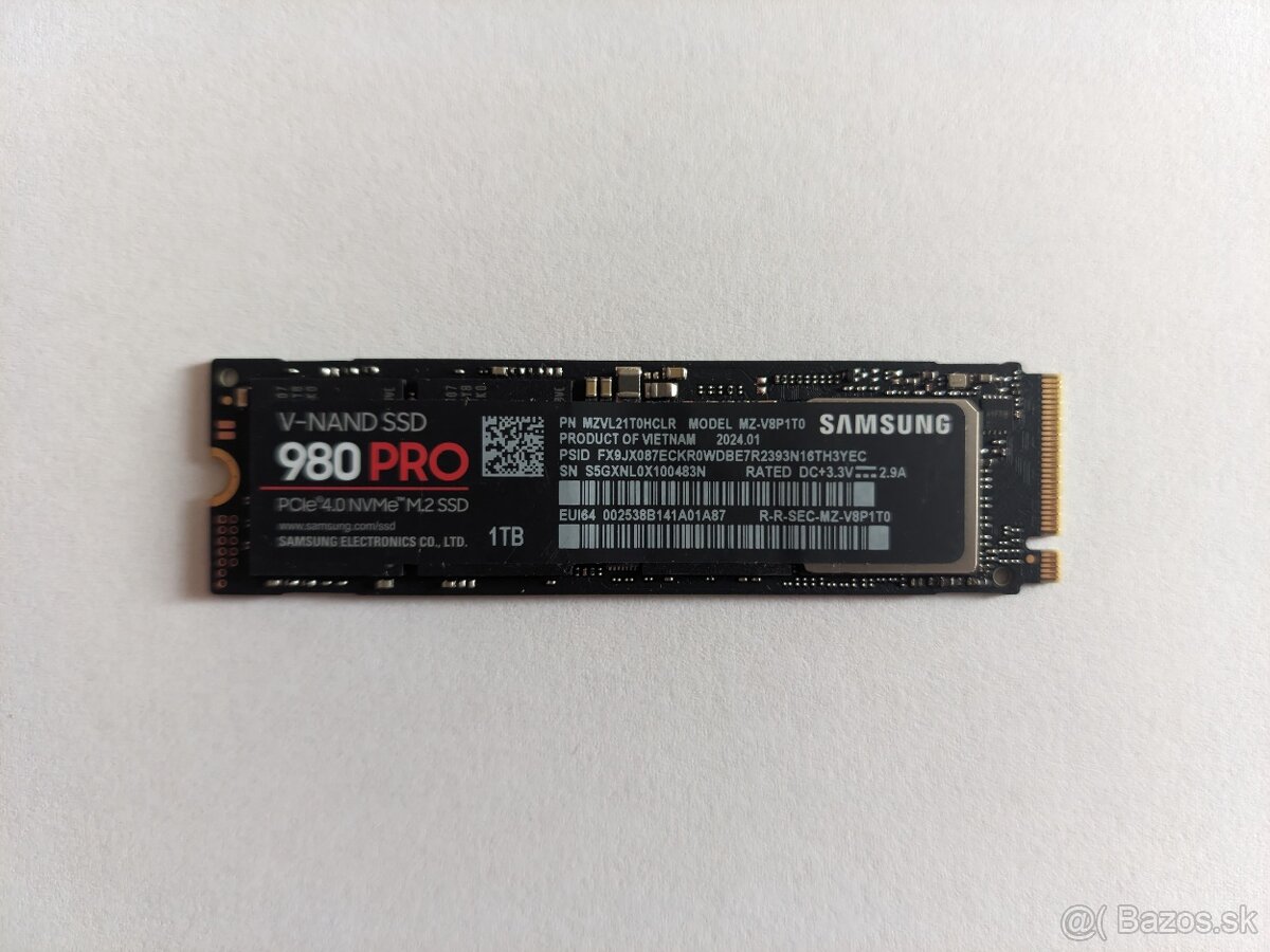 Samsung 980 PRO 1TB, M.2 2280, NVMe