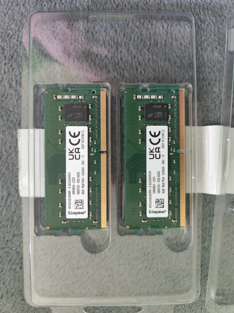 Predám 2X 8gb ram pre notebook. 16GB RAM kingston