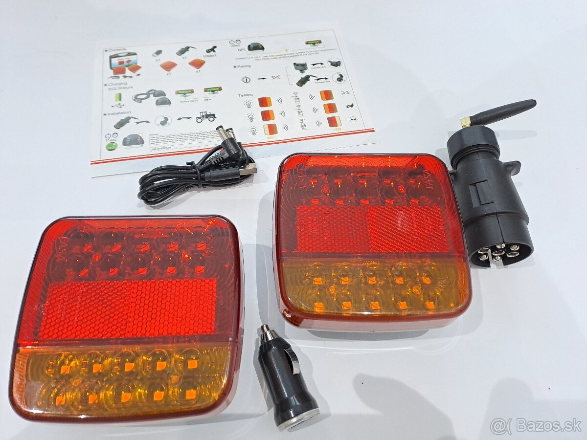 Sada zadných bezdrôtových LED svetiel na magnet