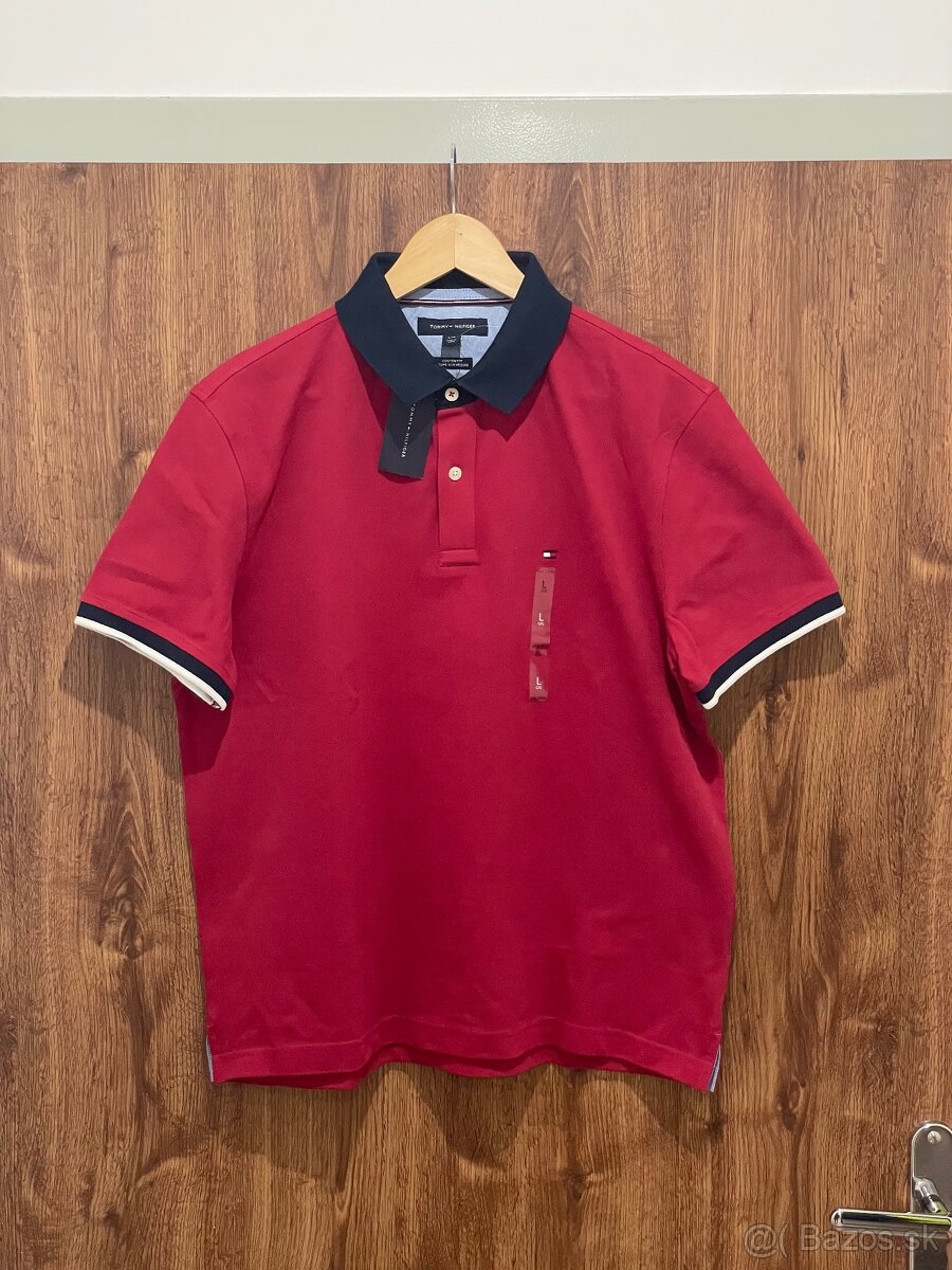 Pánska červená polokošeľa Tommy Hilfiger