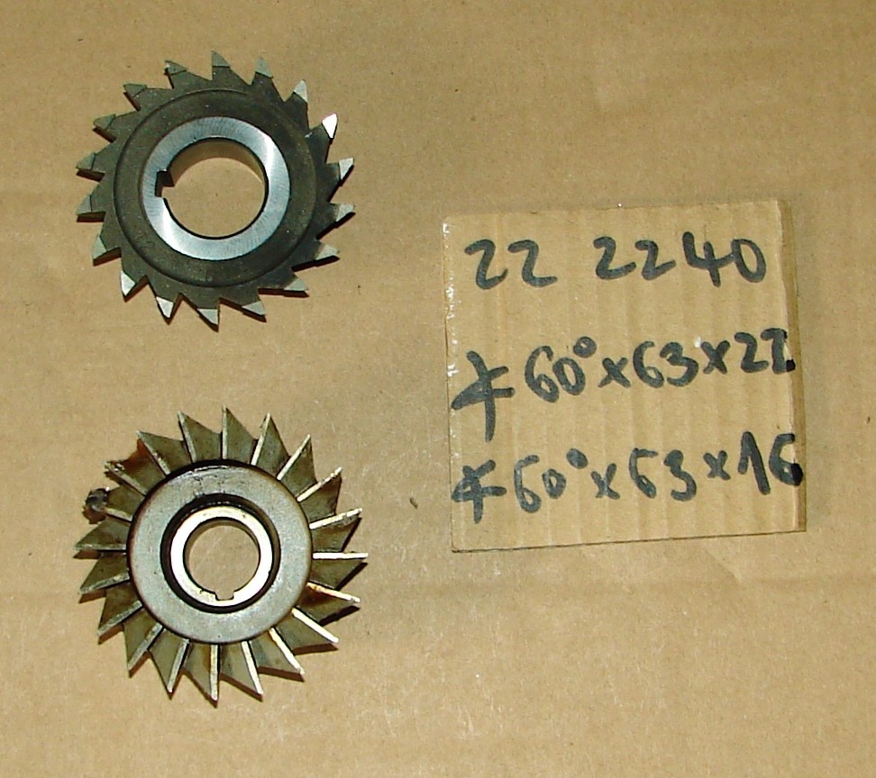 Uhlove frezy 22 2240 60°x 63 x 22(8ks)