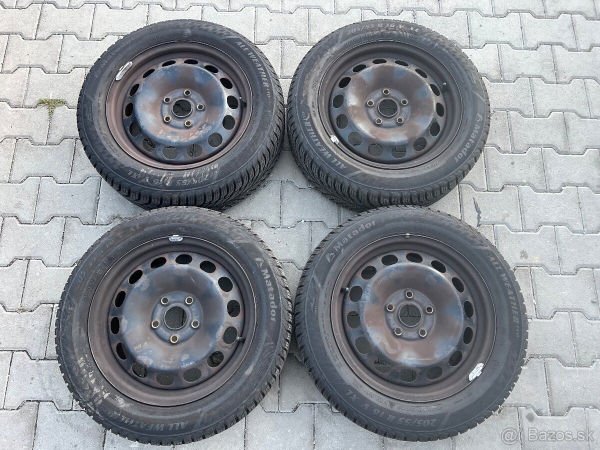Predám disky 5x112 s celoročnými pneu matador 205/55 R16
