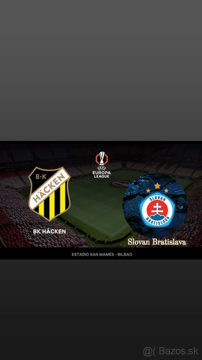 Predám lístok Na Slován Vs Häcken