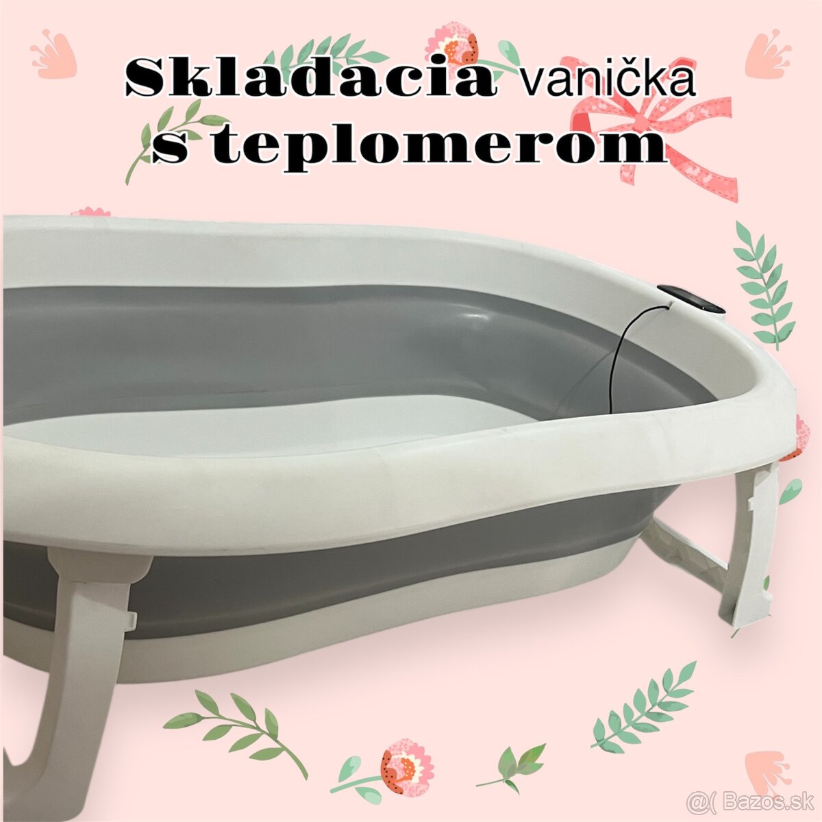 Skladacia vanička s teplomerom a podložkou