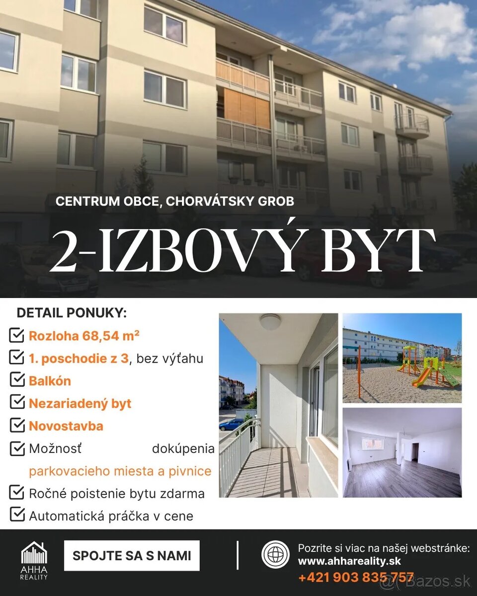 Dvojizbový byt na predaj (Len 20 minút do Bratislavy)