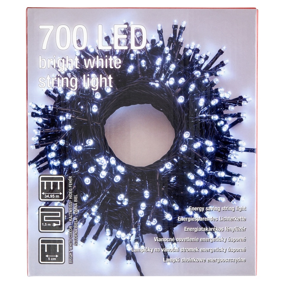 Čisto nové 700 LED vianočné osvetlenie, úsporné, studená b.