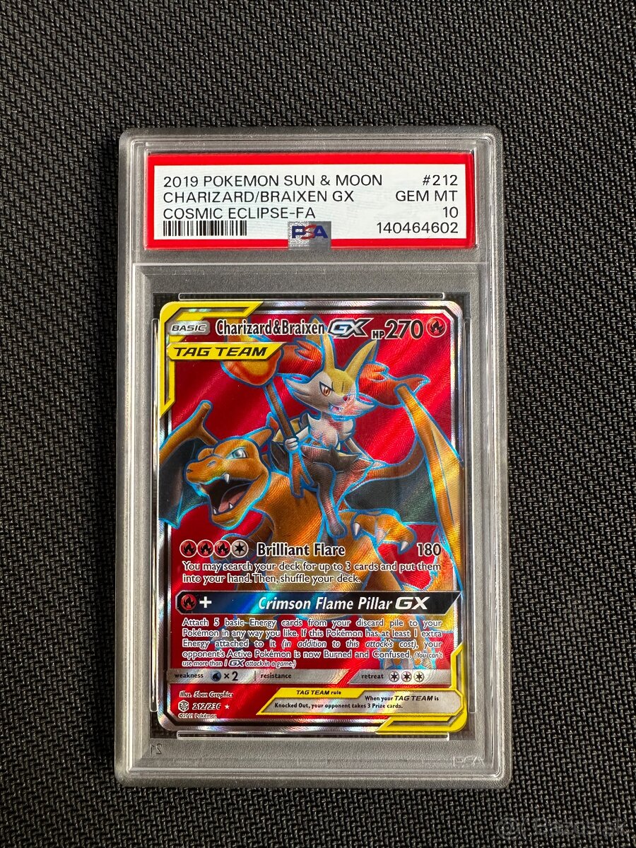 Team Up (Tag Team) graded pokemon card slab Charizard Braixe