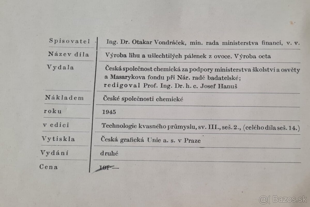 Výroba lihu a ušľachtilých pálenek z ovoce Výroba octa