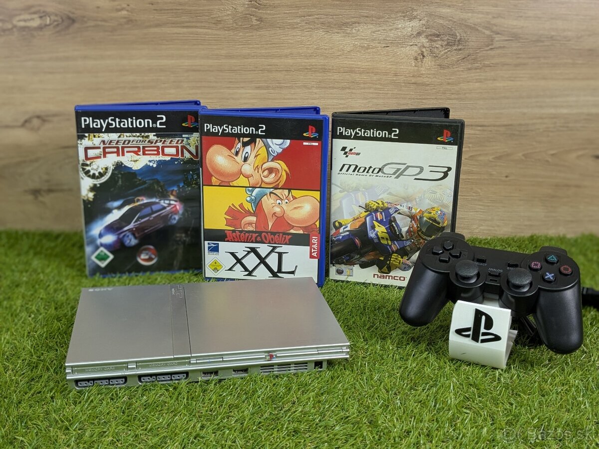 Sony Playstation 2, 1 ovládač, 8MB karta, 3 hry