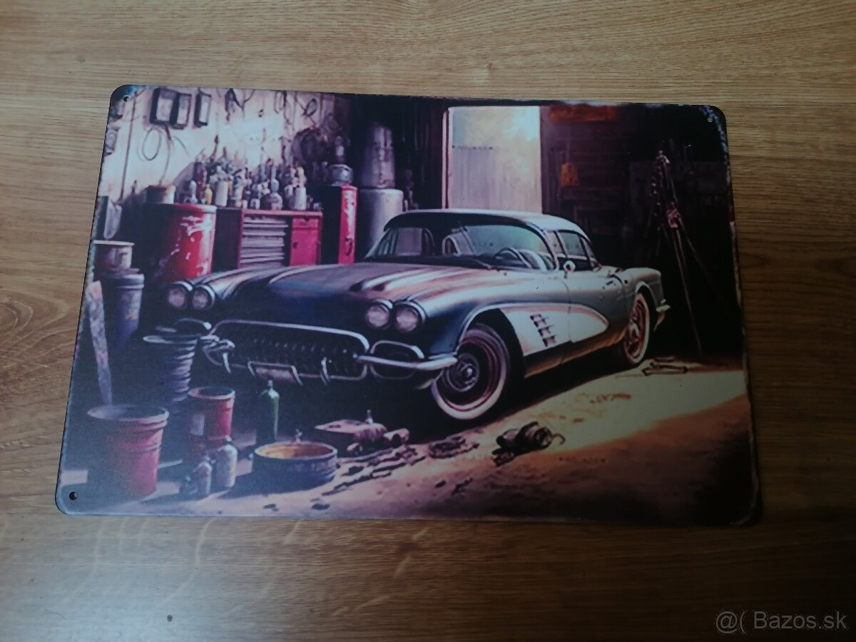 Plechová tabuľa Auto garáž