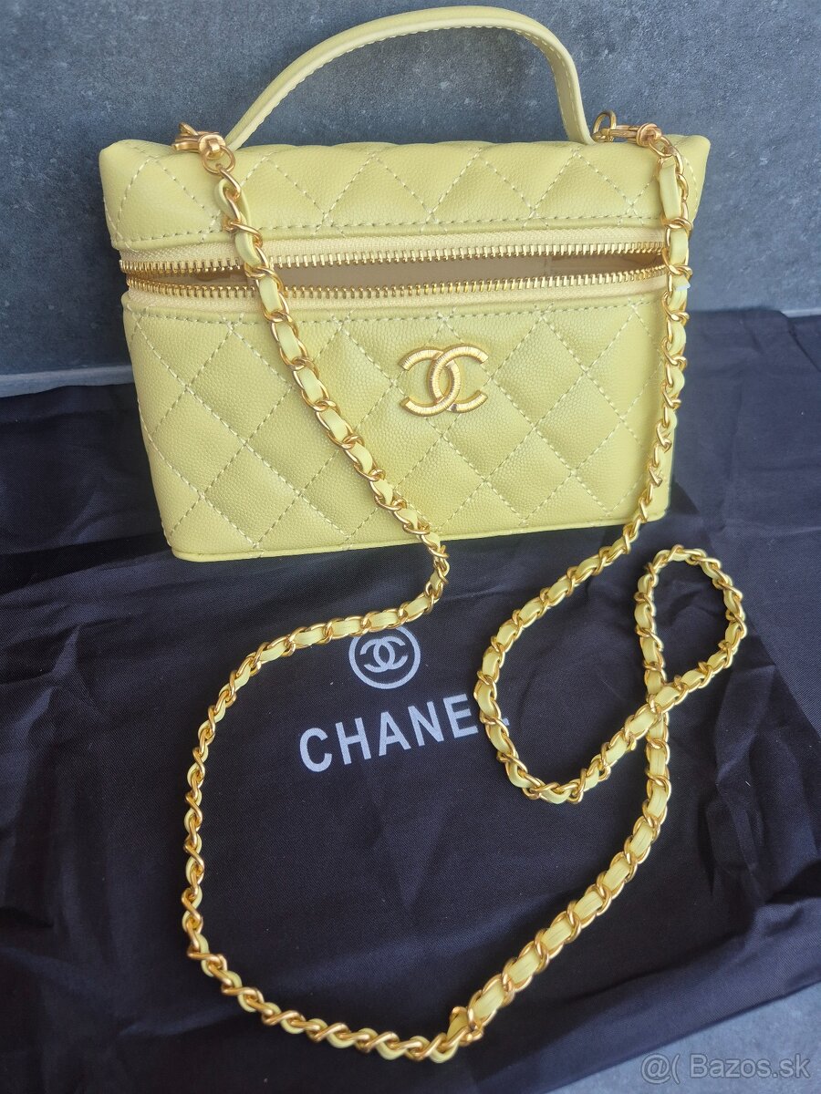 Nová luxusna kožená Chanel Vanity svetložltá