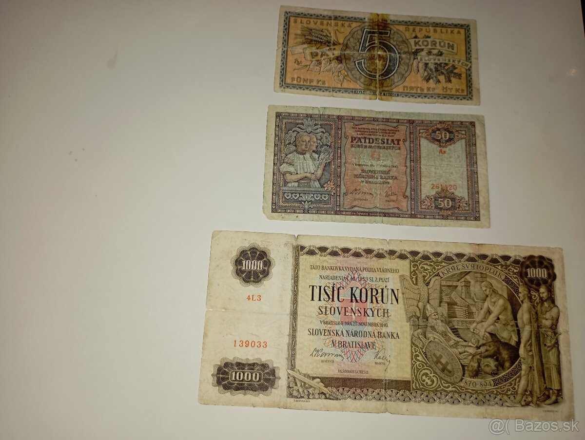 BANKOVKY 40. LÉTA, SLOVENSKÝ ŠTÁT, VŠE NEPERFOROVANÉ