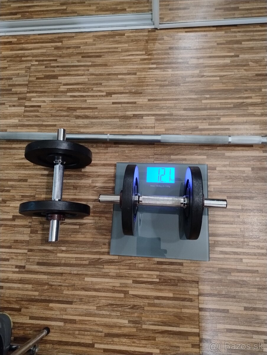 Jednoručky 2x12kg  Dlhá Tyč 155cm