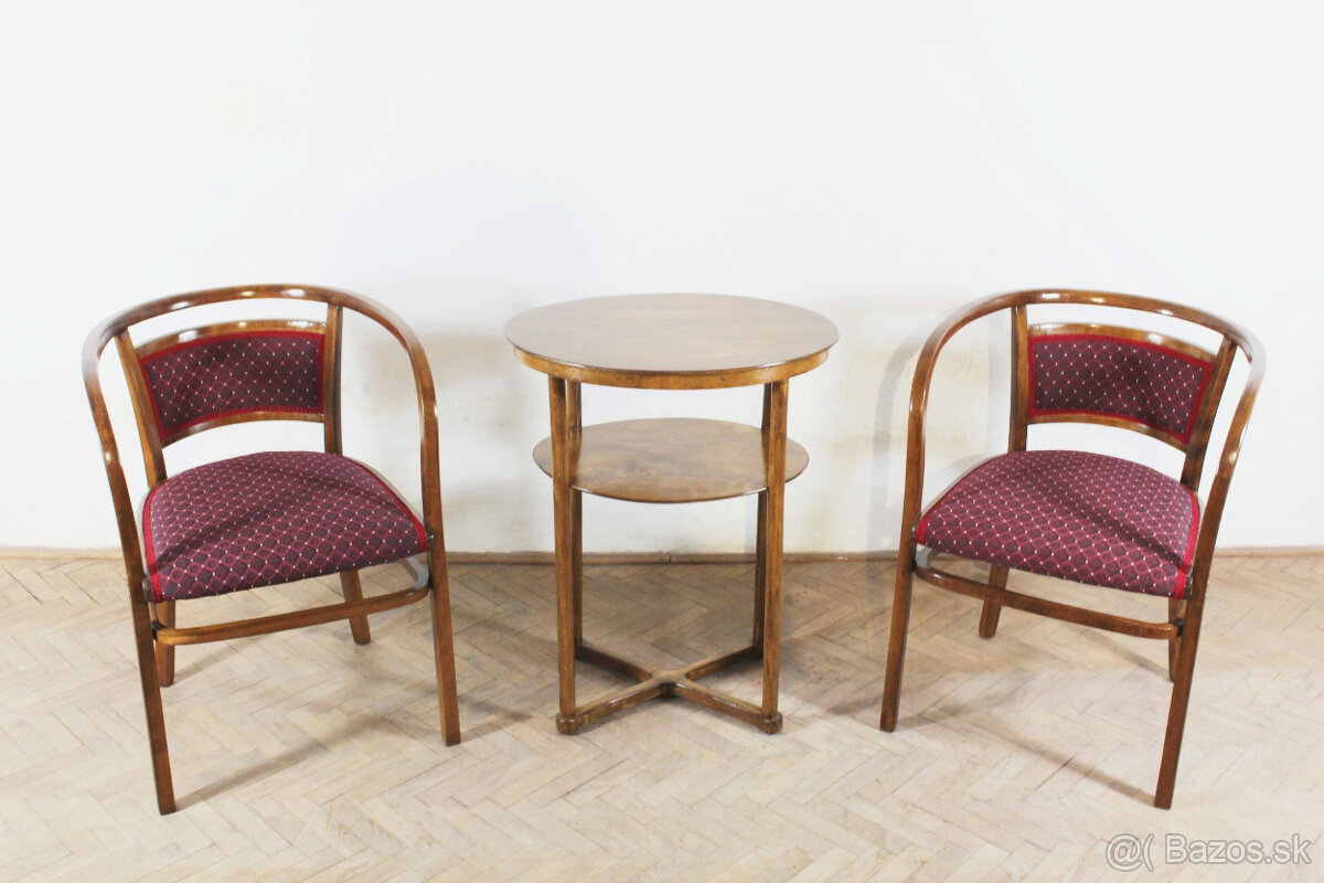 secesné kreslá,Otto Wagner + stolík,Josef Hoffmann
