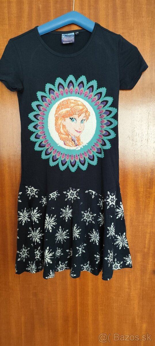 Šaty s meniacim obrázkom Frozen veľkosť 146
