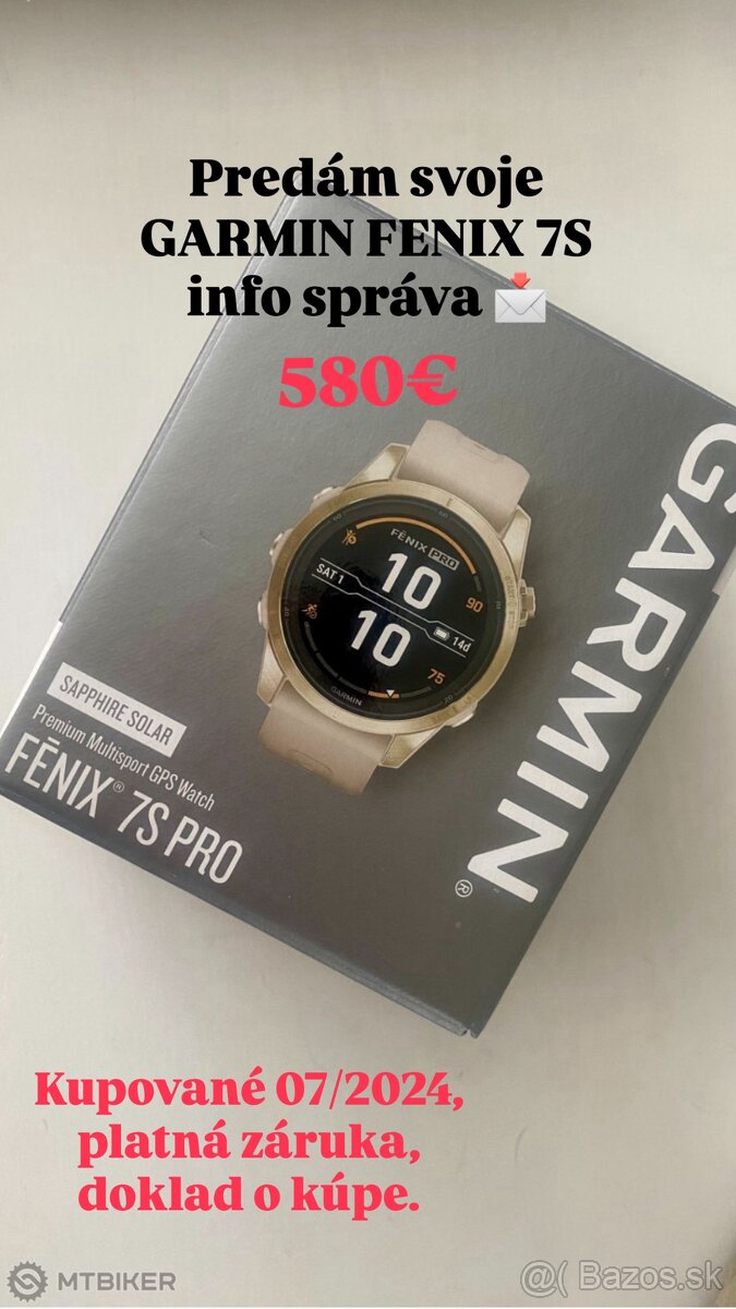 Garmin fenix 7S Pro Sapphire Solar hodinky