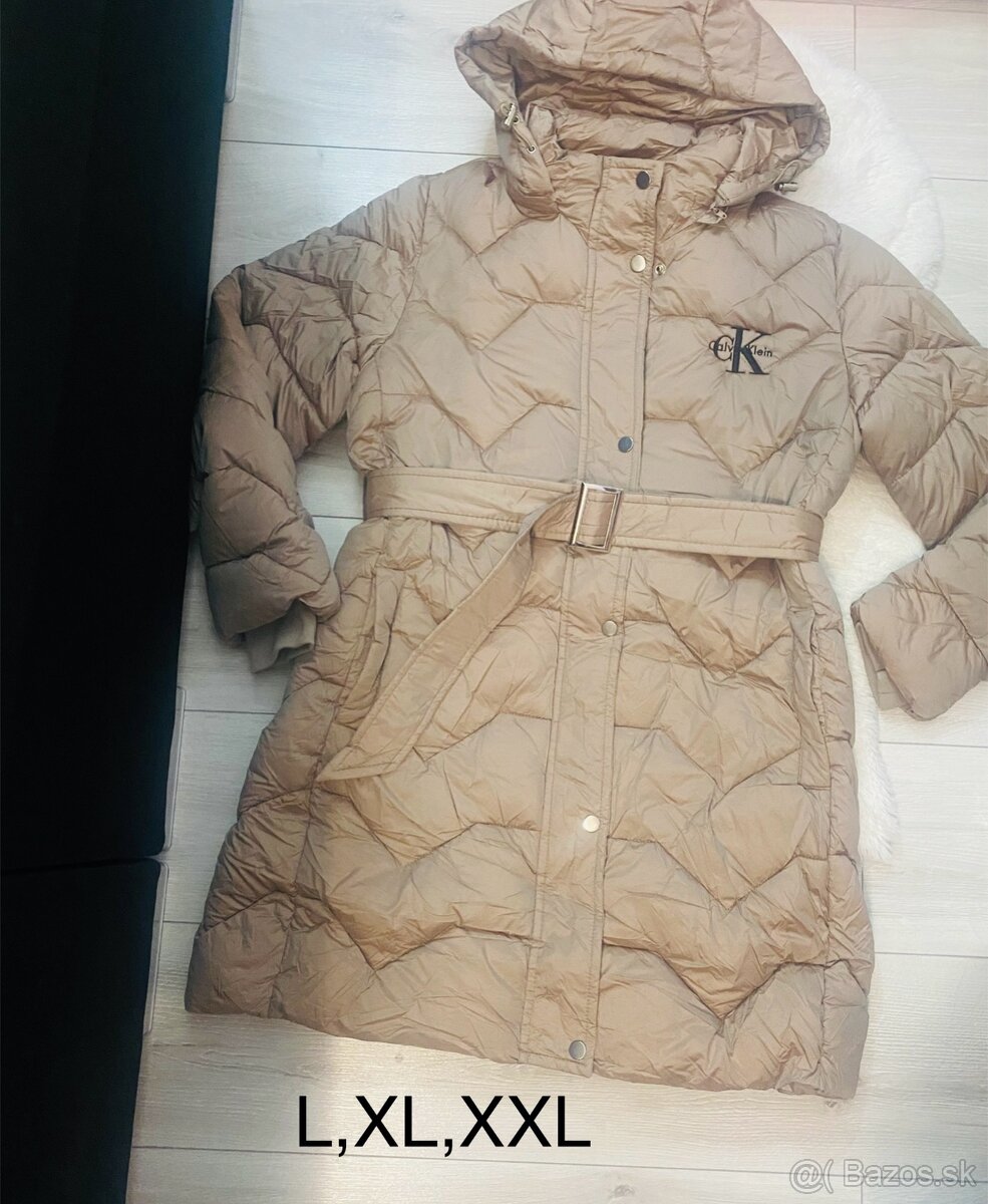 Čokoládová hneda zimná bunda Calvin klein