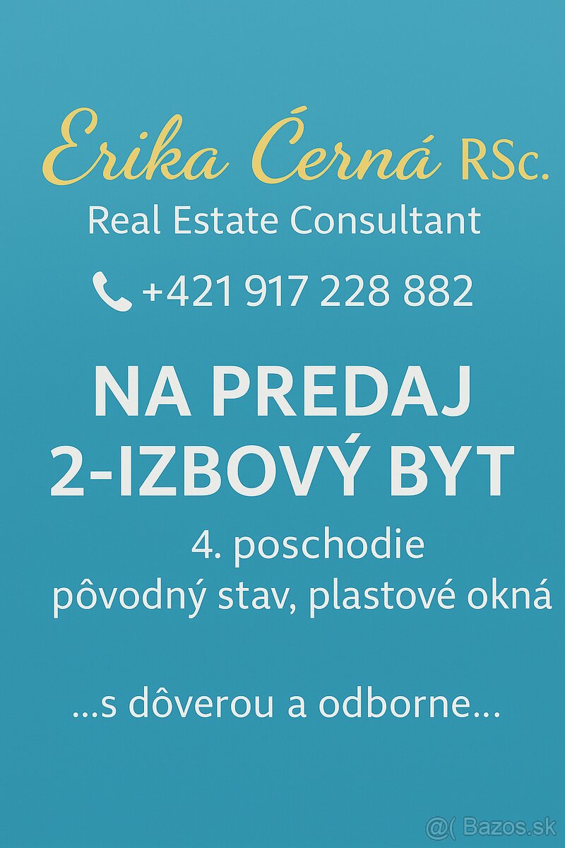 EXKLUZÍVNE NA PREDAJ  2 izbový byt v Trenčíne