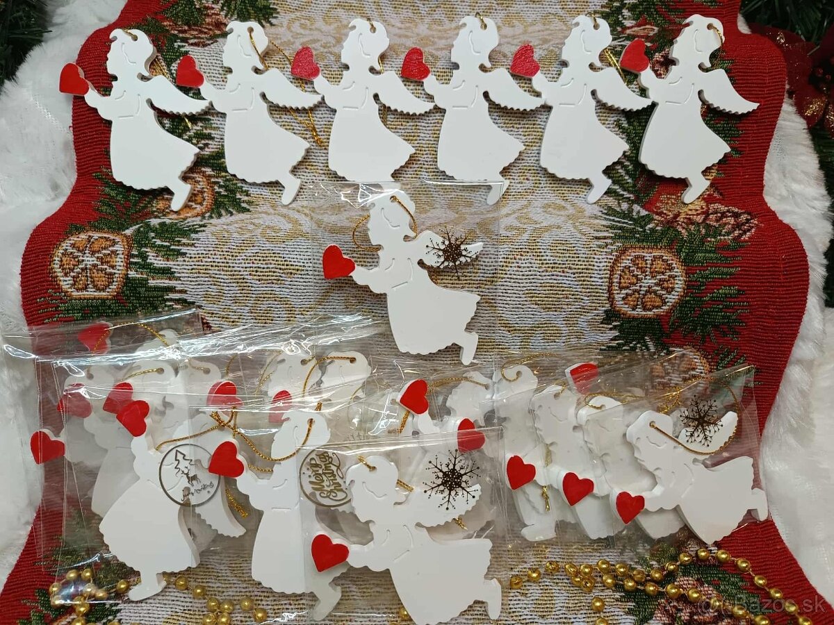 Vianočné ozdoby-anjelka na zavesenie 10ks=5eur