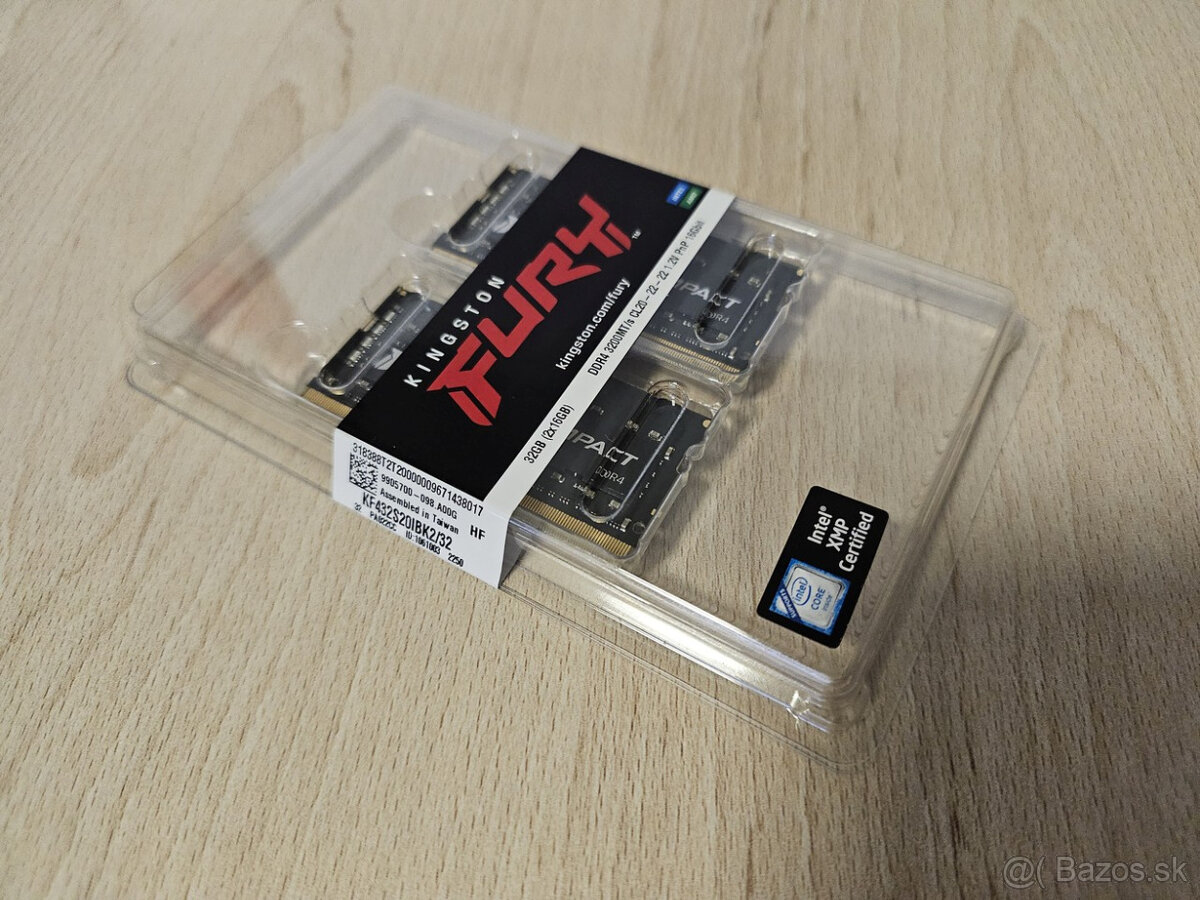 Kingston FURY SO-DIMM RAM 32GB kit DDR4 3200MHz CL20 - nové