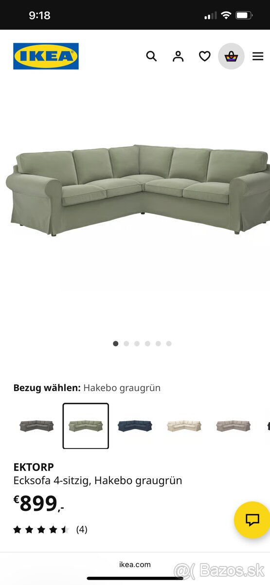 Poťah na sedačku Ektorp (Ikea)