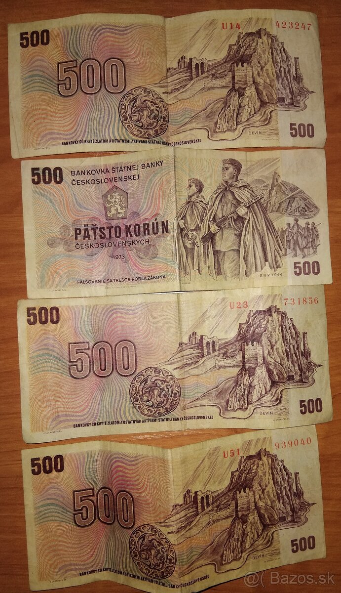 Predám Československé bankovky