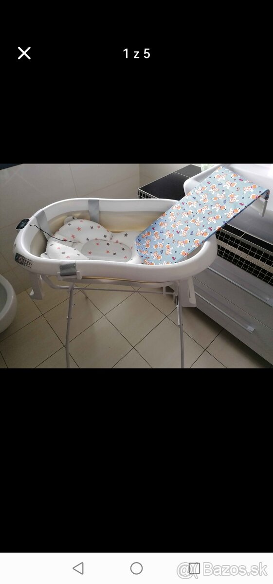 Vanička na kupanie so stohanom a s podlozkou