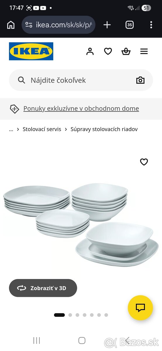 Súprava stolovacích riadov