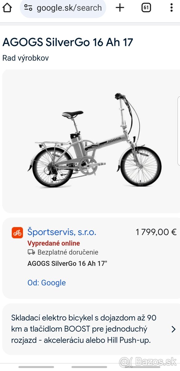 Agogs silver go e-bike polovicna cena