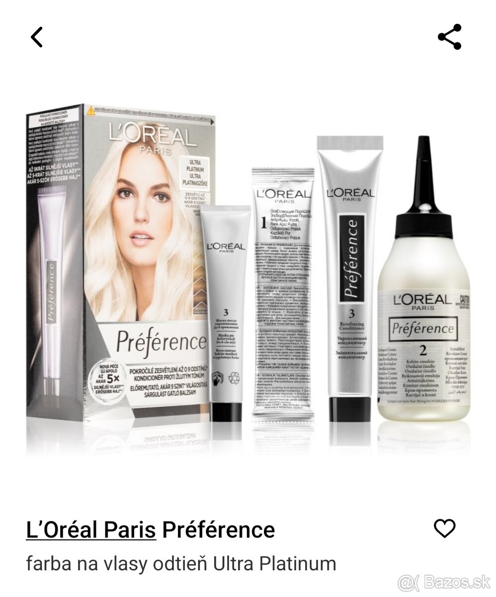 Blond farba na vlasy loreal
