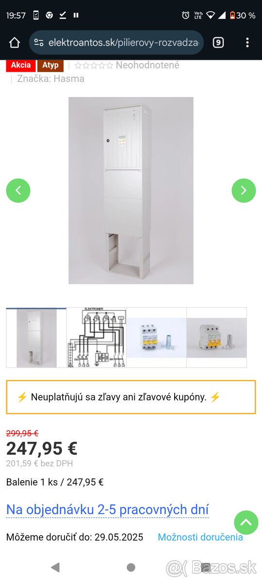 Pilierový rozvádzač 2T 3F 40cm RE1.0 F403 XXA P1 SSD Hasma