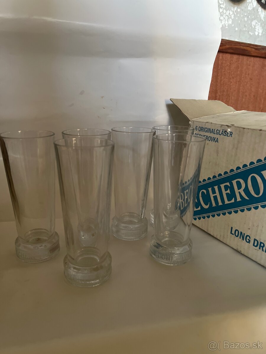 Poháre 6 ks Becherovka 2 dl cena spolu 12€