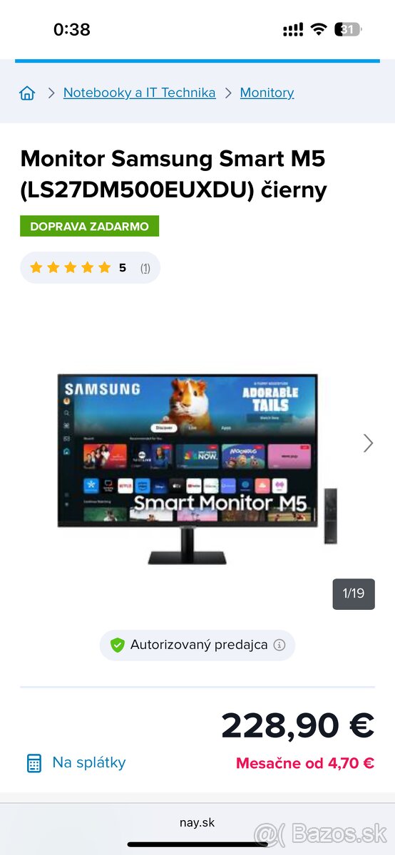 Smart monitor Monitor Samsung Smart M5 27