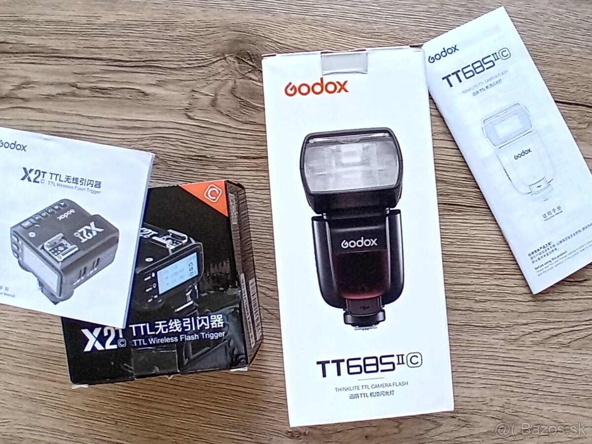 Godox TT685 II C + X2T C (ako nové) – set pre Canon